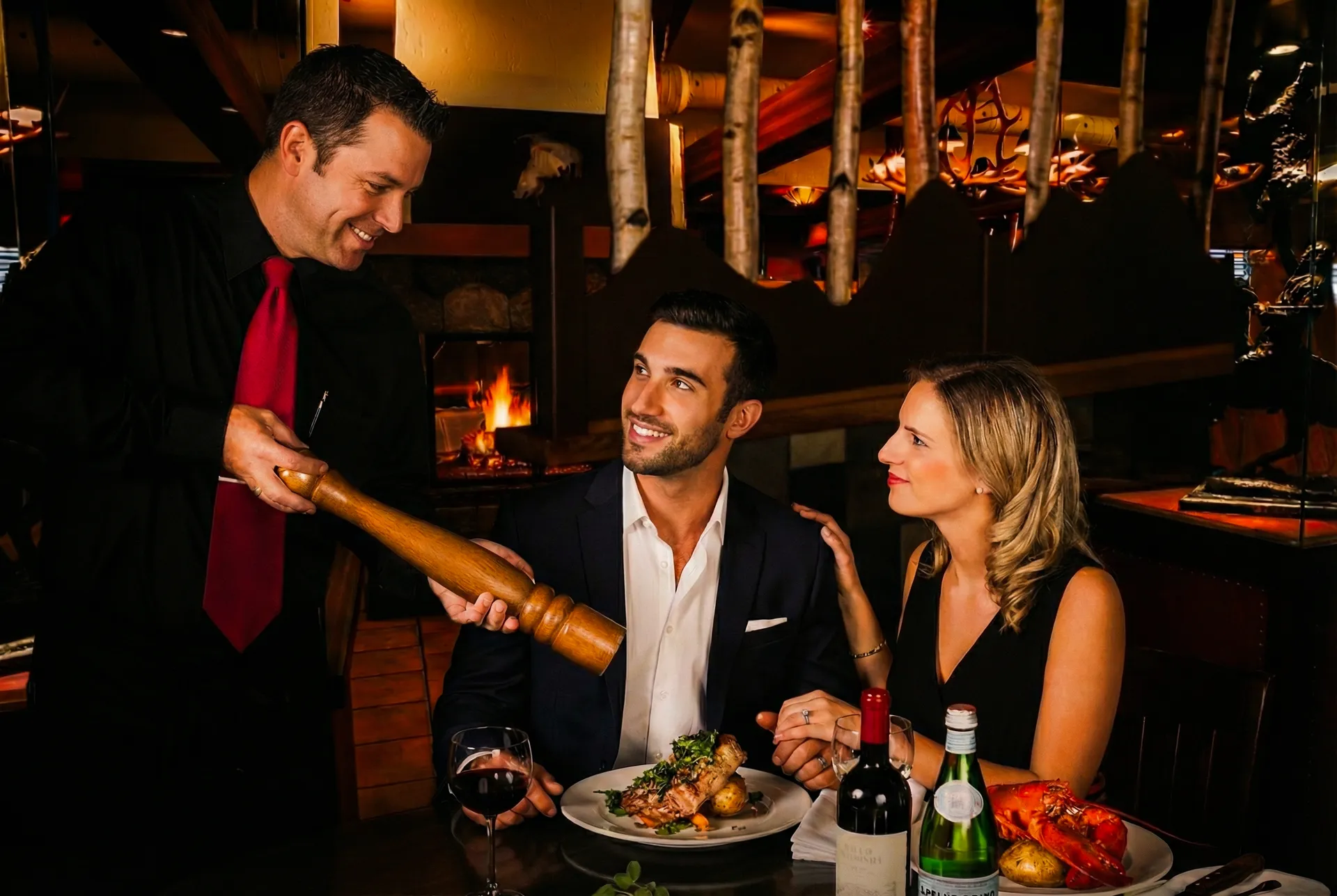 Couple's romantic dining experience at Remingtons